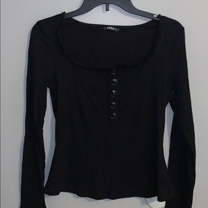 Black Buttoned Top